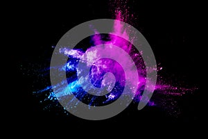 Abstract multicolored powder splatted