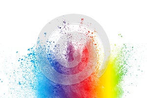 Abstract multicolored powder splatter