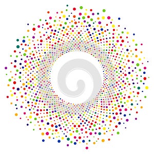 Abstract multicolored radial dot pattern