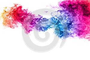 Abstract multicolored smoke on white background