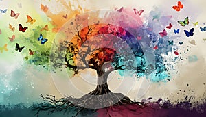 Abstract multicolored Tree