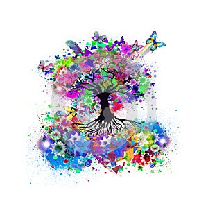 Abstract multicolored Tree