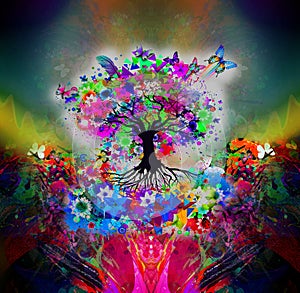 Abstract multicolored Tree