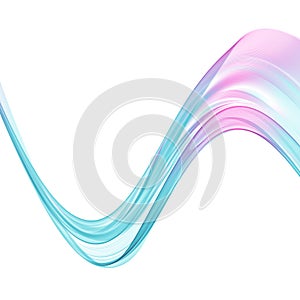 Abstract multicolored waves on white background