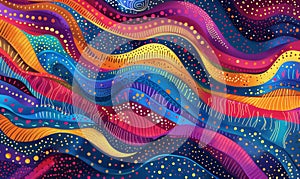 Abstract multicolored wavy background. childish illustration style for your design