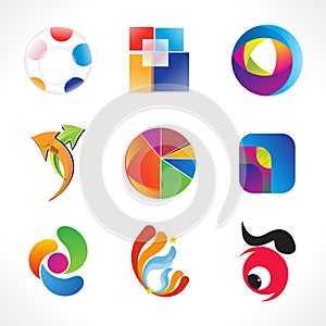 Abstract multiple colorful logo template