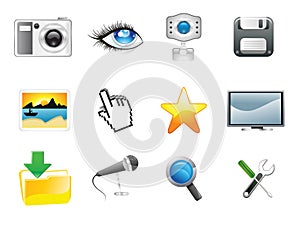 Abstract multiple media icon