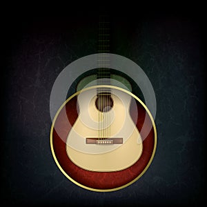 Abstract music background with acoustic guitar