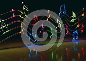 Abstract music background, musical notes and symbols for Christmas carol