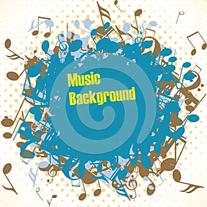 Abstract music background with notes,