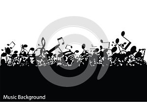 Abstract music background with notes,