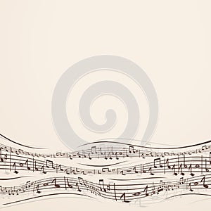 Abstract Music Background with Random Note