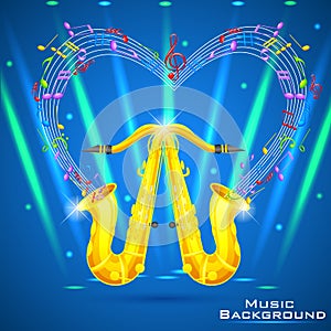 Abstract Music Background with Saxophone