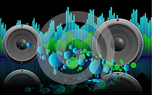 Abstract music background with speakers