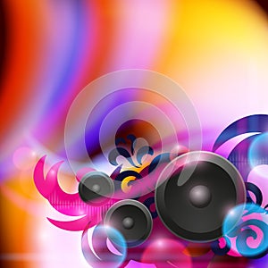 Abstract music background with speakers