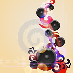 Abstract music background with speakers