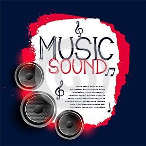 Abstract music background with three speakers