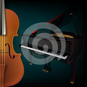 Abstract music background with violin and piano
