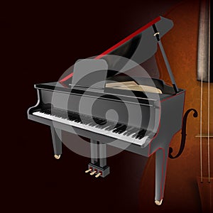 Abstract music background with violin and piano