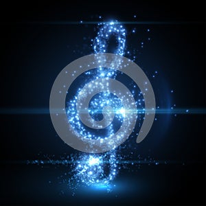 Abstract music clef background. Vector illustration.