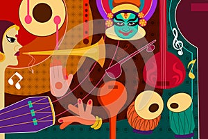 Abstract Music collage background