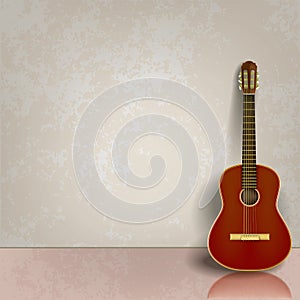 Abstract music grunge background with guitar