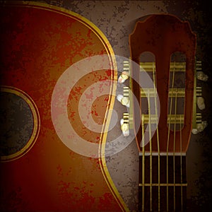 Abstract music grunge background with guitar