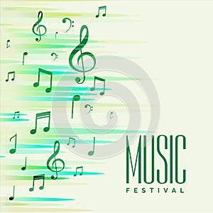 Abstract music notes background design