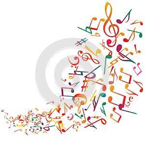 Abstract music notes background , vector