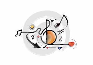 Abstract Music notes banner design