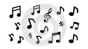 Abstract music notes pattern. Melody, rhythm, and creative audio theme design, vector design Generative AI