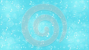 Abstract Music Notes and Staves in Light Blue Background