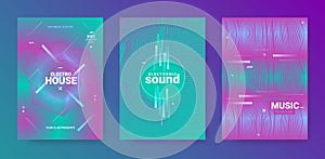 Abstract Music Poster. Electronic Party Cover. Vector Edm Background.