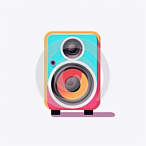 Minimalist Speaker Icon In Bright Pop Art Colors photo