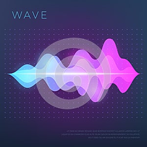 Abstract music vector background with sound voice audio wave, equalizer waveform
