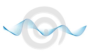 Abstract music wave element for design. Vector illustration of smooth motion dynamics. EPS 10