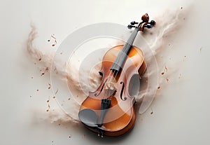 abstract musical background with musical instruments, notes