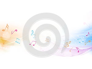 Abstract musical background with musical notes.
