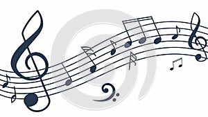 Abstract Musical Clefs & Notes Pattern, vector design Generative AI