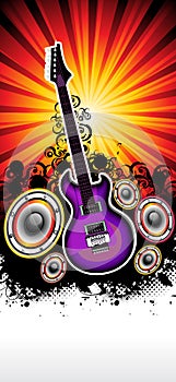 Abstract musical guitar rock band concert template