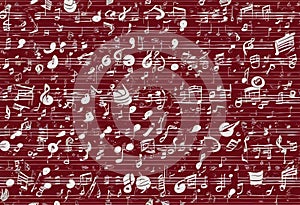 Abstract Musical Notes and Instruments Pattern