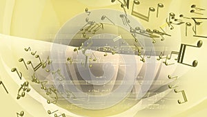 Abstract musical notes looping motion background