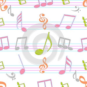 Abstract musical seamless pattern.