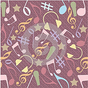 Abstract musical seamless pattern.