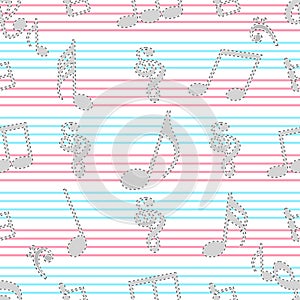 Abstract musical seamless pattern.