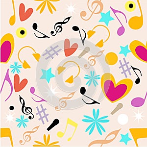 Abstract musical seamless pattern.