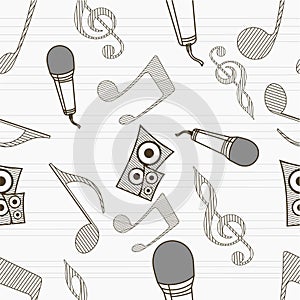 Abstract musical seamless pattern.