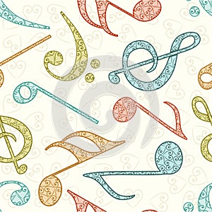 Abstract musical seamless pattern.