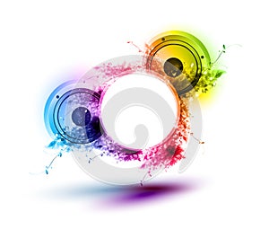 Abstract musical speakers background