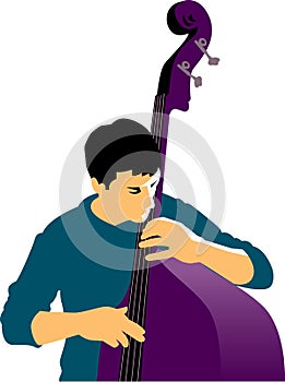 Abstract musician and bass